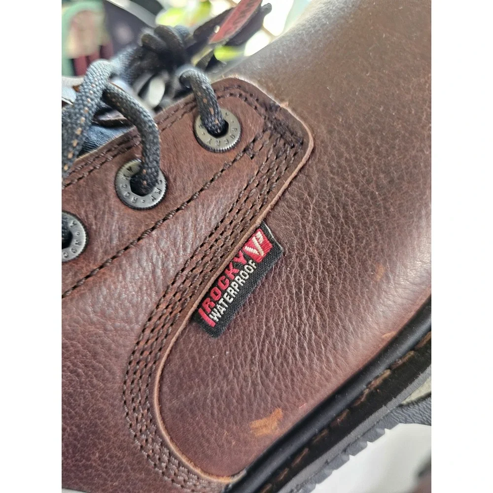 Rocky Men's Rams Horn Brown Lace Up Work Boot 8M